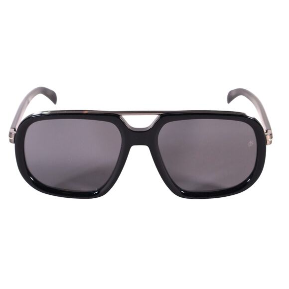 David Beckham Mens Modern Aviator Polarized Sunglasses-Black/Dark Ruthenium-NWT - Picture 4 of 9